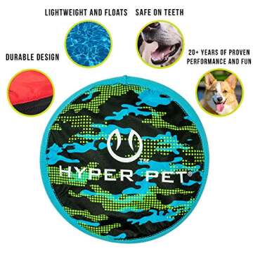 Hyper Pet Flippy Flopper 9" Flying Disc Soft Dog Toy, Floats in Water & Safe on Teeth, Pack of 1, Camo Design, for All Breeds