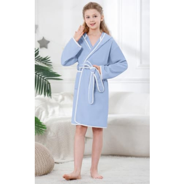 Umeyda Kids Bathrobe Soft Comfortable Hooded Towel Robe