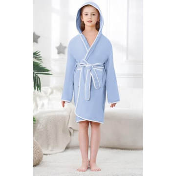Umeyda Kids Bathrobe Soft Comfortable Hooded Towel Robe