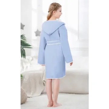 Umeyda Kids Bathrobe Soft Comfortable Hooded Towel Robe