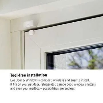 Eve Door & Window – Smart Contact Sensor for Doors & Windows, Notifications (Open/Closed State), Automatic Control of Accessories & Scenes, no Bridge, Apple HomeKit, Bluetooth, Thread