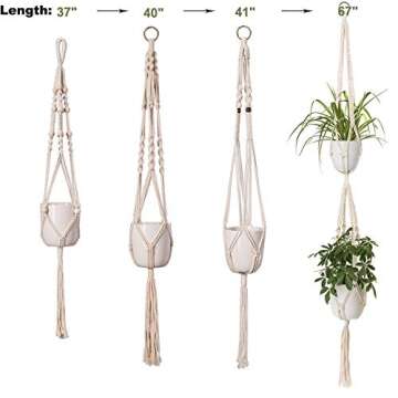 AMORNING Macrame Plant Hangers - 4 Pack, Hydroponic-Garden System