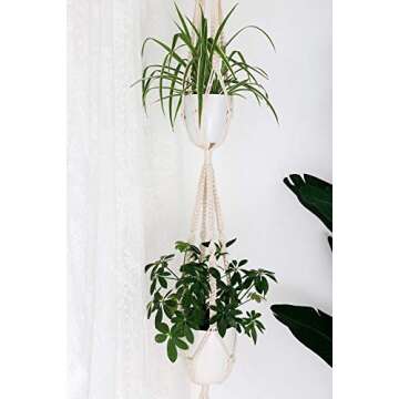 AMORNING Macrame Plant Hangers - 4 Pack, Hydroponic-Garden System