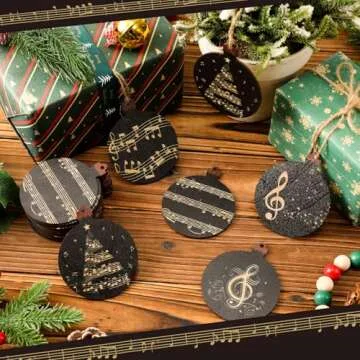 Spiareal 36 Pcs Vintage Christmas Music Note Ornament Music Sheet Hanging Ornament Antique Victorian...