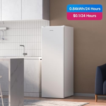 BANGSON 7.0 Cu.ft Upright Freezer - Convert Between Freezer and Refrigerator