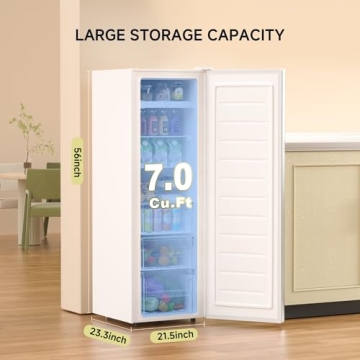 BANGSON 7.0 Cu.ft Upright Freezer, Convertible for Any Home