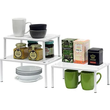 Efficient Stacking Kitchen Counter Shelf Organizer for Home Use