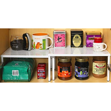Efficient Stacking Kitchen Counter Shelf Organizer for Home Use