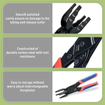iCrimp Push-to-Connect,Push-fit Disconnect Clamp Tool for Brass-Push Fittings Removing,Multi-size Combination 1/2",3/4",1"-CRQ02