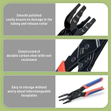 iCrimp Push-to-Connect,Push-fit Disconnect Clamp Tool for Brass-Push Fittings Removing,Multi-size Combination 1/2",3/4",1"-CRQ02