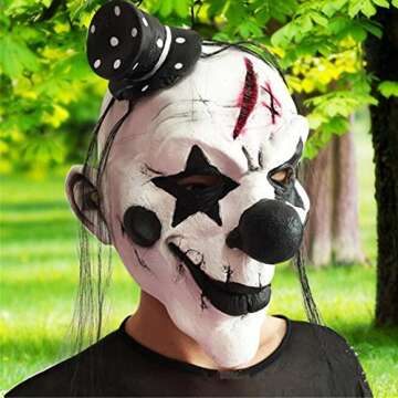 LZLRUN Halloween Horror Clown Mask for Women Men Kids Scary Masquerade Costumes (Style2)
