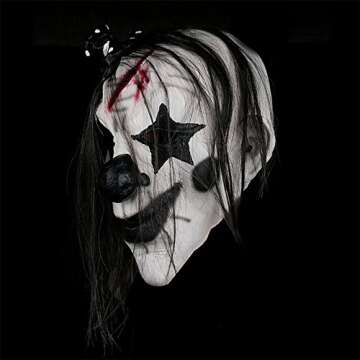 LZLRUN Halloween Horror Clown Mask for Women Men Kids Scary Masquerade Costumes (Style2)