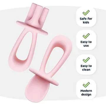 Tiny Twinkle Baby Silicone Training Utensils - Safe Self-Feeding