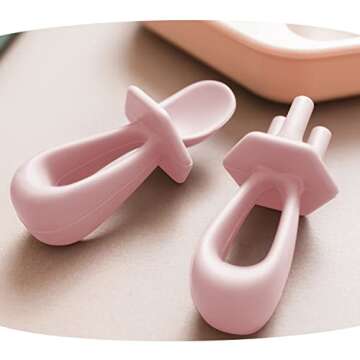 Tiny Twinkle Baby Silicone Training Utensils - Safe Self-Feeding