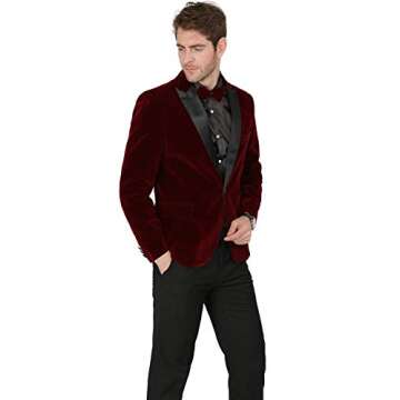 MAGE MALE Men's Velvet Tuxedo Blazer & Pants Set for All Events