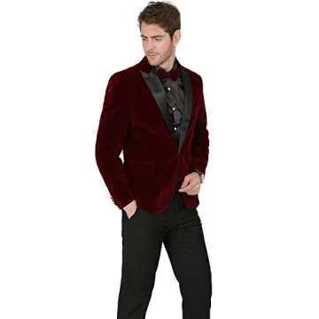 MAGE MALE Men's Velvet Tuxedo Blazer & Pants Set for All Events