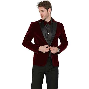 MAGE MALE Men's Velvet Tuxedo Blazer & Pants Set for All Events