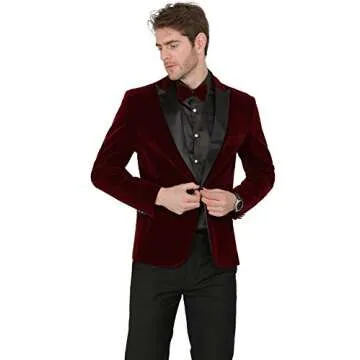 MAGE MALE Men's Velvet Tuxedo Blazer & Pants Set for All Events
