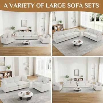Nolohoo Deep Seat Sectional Cloud Sofa, 78.4" Comfy Modular Cloud Couch for Living Room, Modern 2 Seater Modular Sectional Sofa with 2 Ottomans, Velvet Oversized Chaise Lounge, Cream White