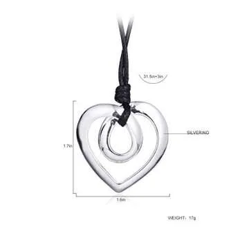 Welbijoux Heart Shape Long Pendant Necklace for Women