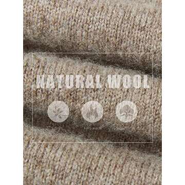 LINY XIN Women's Turtleneck 100% Merino Wool Sweater Fall Winter Basic Warm Soft Long Sleeve Knitted Pullover (Tan,L)