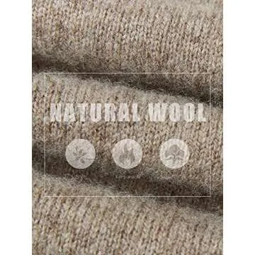 LINY XIN Women's Turtleneck 100% Merino Wool Sweater Fall Winter Basic Warm Soft Long Sleeve Knitted Pullover (Tan,L)