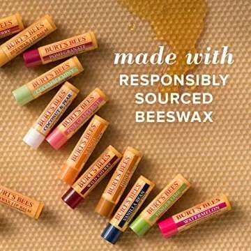Burt's Bees Lip Balm - Pomegranate, Lip Moisturizer With Responsibly Sourced Beeswax, Tint-Free, Natural Origin Conditioning Treatment, 4 Tubes, 0.15 oz.