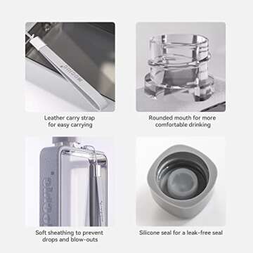 MOCHIC CUP Flat Water Bottle Travel Flask Portable Travel Mug BPA Free A5 Water Bottle for Sports Camping Gym Fitness Outdoor 13oz Fit in Any Bag (Gray)…