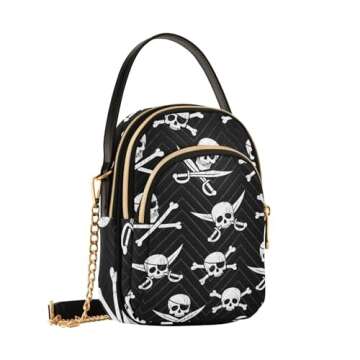 RunningBear Pirate Skull Crossbody Bags for Women Crossbody Bag Mini Shoulder Bag with Chain Strap f...