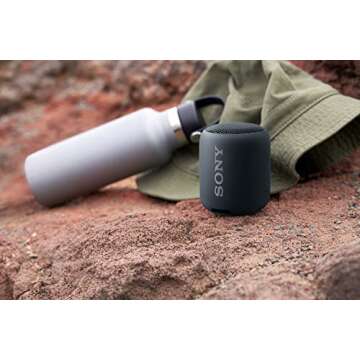 Sony SRS-XB12 Mini Bluetooth Speaker Loud Extra Bass Portable Wireless Speaker with Bluetooth -Loud Audio for Phone Calls- Small Waterproof and Dustproof Travel Music Speakers Black SRS-XB12/B