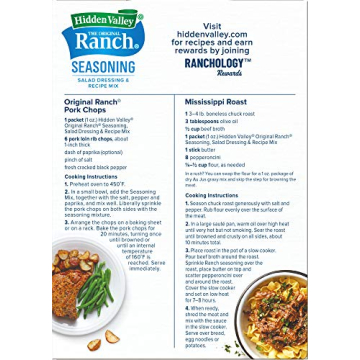 Hidden Valley Ranch Dressing and Seasoning Mix- Pack of 4