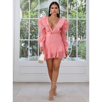 VICICSKY Floral Mini Dress for Weddings 2023