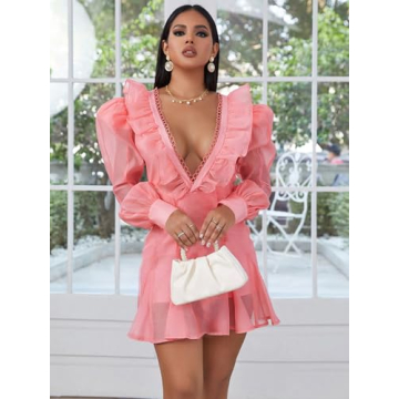 VICICSKY Floral Mini Dress for Weddings 2023