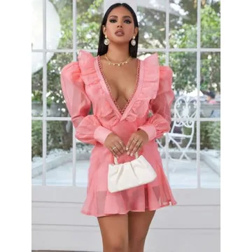 VICICSKY Floral Mini Dress for Weddings 2023