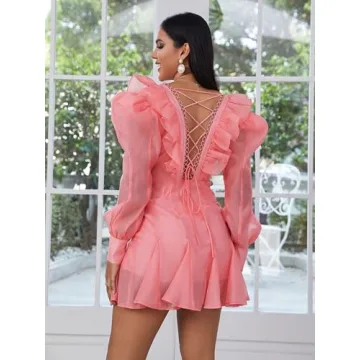 VICICSKY Floral Mini Dress for Weddings 2023