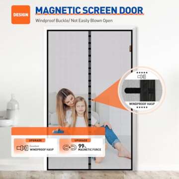MAGZO Magnetic Screen Door for Easy Access & Bug Protection