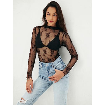 Stylish MEROKEETY Sheer Layering Top for Women