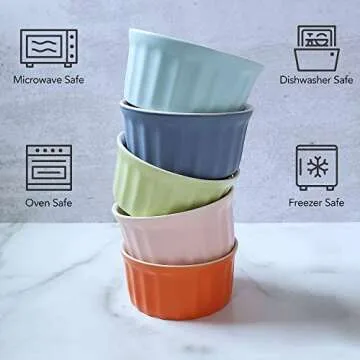 Stylish Cestash 6 Oz Ceramic Ramekins - Versatile & Oven Safe