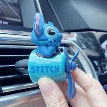 Cute Car Air Fresheners - Cartoon Pilot Automotive Diffuser with Rotating Propeller and 2 Fragrances