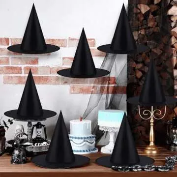 Tatuo 8 Pcs Hanging Witch Hats for Halloween Decor