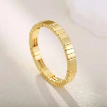 AOLIMI Elegant Gold Stretch Bracelet for Women