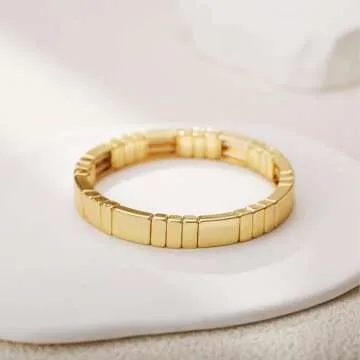 AOLIMI Elegant Gold Stretch Bracelet for Women