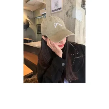 Sumleno Womens Trendy Cute Bow Baseball Cap Y2k Aesthetic Preppy Sun Cap Hiking Travel Trucker Hat Accessories (Khaki,one Size)