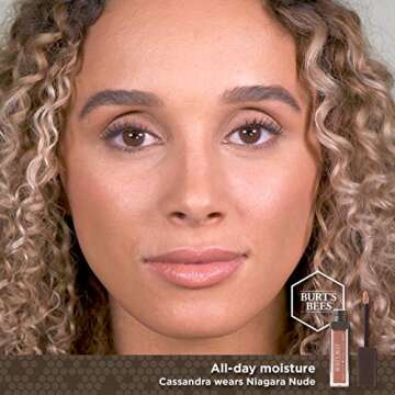 Burt's Bees 100% Natural Glossy Liquid Lipstick, Niagara Nude, 1 Tube