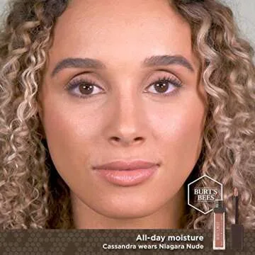 Burt's Bees 100% Natural Glossy Liquid Lipstick, Niagara Nude, 1 Tube