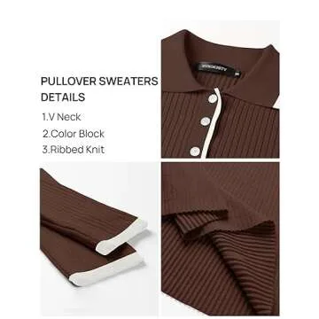 MEROKEETY Women's Long Sleeve Button Up Sweater Dress for Elegance