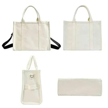 Ladies Handbags Large Capacity Tote Bags Shopping Bags Simple Tote Shoulder Bags Black Tote Bags (white)