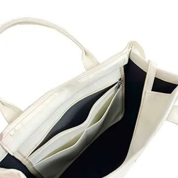 Ladies Handbags Large Capacity Tote Bags Shopping Bags Simple Tote Shoulder Bags Black Tote Bags (white)