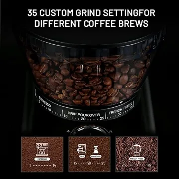 Secura Conical Burr Coffee Grinder with 35 Grind Settings