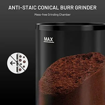 Secura Conical Burr Coffee Grinder with 35 Grind Settings